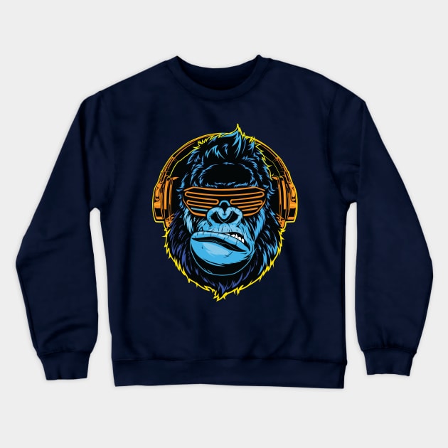 Musical gorilla Crewneck Sweatshirt by Yamany